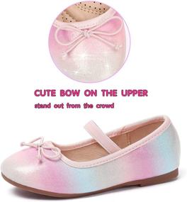 img 3 attached to 🌈 Glitter Princess Colorful Flats Shoes for Toddler Girls - ADAMUMU