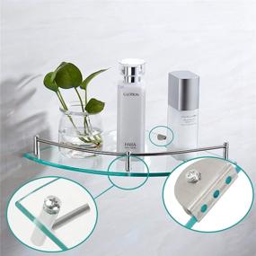 img 2 attached to Bathroom Shelf - 2 Pack Glass Shower Organizer Corner Floating Shampoo Holder with Rail - Shower Shelf for Effective Storage