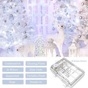 img 1 attached to 🎄 JMEXSUSS 33ft 100 LED Battery Operated Christmas Lights - Twinkle Fairy String Lights with Remote 8 Modes - Indoor & Outdoor Waterproof - Cool White