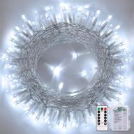 🎄 jmexsuss 33ft 100 led battery operated christmas lights - twinkle fairy string lights with remote 8 modes - indoor & outdoor waterproof - cool white логотип