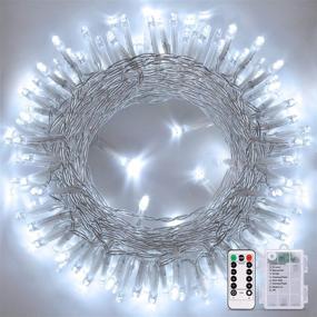 img 4 attached to 🎄 JMEXSUSS 33ft 100 LED Battery Operated Christmas Lights - Twinkle Fairy String Lights with Remote 8 Modes - Indoor & Outdoor Waterproof - Cool White