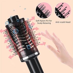 img 2 attached to 💨 Revolutionary Hair Dryer Brush: One Step Volumizer Blow Dryer with Negative Ion Coating and 3 Heat Settings (Black)