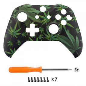 img 2 attached to 🌿 eXtremeRate Green Weeds Soft Touch Faceplate Cover Kit - Xbox One S & Xbox One X Controller Model 1708 - Controller NOT Included