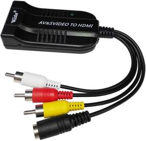 img 4 attached to 🔌 AV CVBS S-Video в HDMI конвертер - Композитный адаптер с 3 RCA на HDMI, поддерживает разрешение 1080P для телевизора DVD - Мужская версия