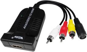 img 3 attached to 🔌 AV CVBS S-Video в HDMI конвертер - Композитный адаптер с 3 RCA на HDMI, поддерживает разрешение 1080P для телевизора DVD - Мужская версия