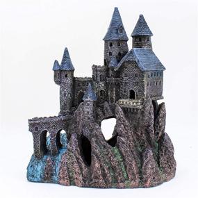 img 4 attached to 🏰 Penn-Plax Hand-Painted Castle Aquarium Decoration with Lifelike Details | Over 14.5 Inches High | Part B
