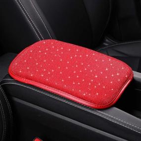 img 4 attached to Women Fashion Bling Armrest Cover For Car Replacement Parts