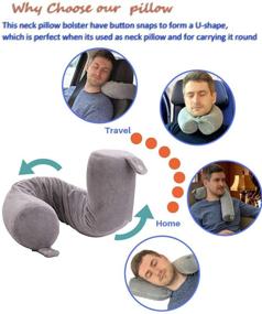 img 2 attached to 🌍 ZOYLEE Twist Memory Foam Travel Pillow: Ultimate Adult Comfort for Airplane Travel - Neck, Chin, Shoulder, Lumbar and Leg Support (Grey)