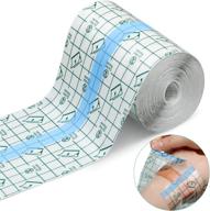 💧 waterproof transparent stretch adhesive bandage - clear dressing tape for tattoos (4 inch × 10.94 yard) logo