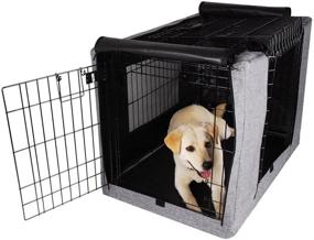 img 4 attached to 🐾 Petsfit Double Door Dog Cage Cover for 36 x 23 x 25 Inches Wire Crate - Cover Only