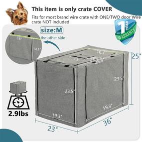 img 3 attached to 🐾 Petsfit Double Door Dog Cage Cover for 36 x 23 x 25 Inches Wire Crate - Cover Only