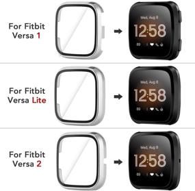 img 2 attached to Yolovie Совместим чехол для Fitbit Versa Стекло охранное экранное устройство Ультратонкий HD слой для заполнения дно Чехол ПК Общая защитная рамка без пузырей (Versa ClearColorful)