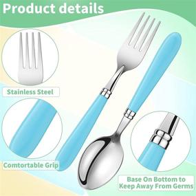 img 2 attached to Safe and Convenient 3 Sets Toddler Utensils with Stainless Steel Fork and Spoon Set, Silicone Round Handle, and Travel Cases