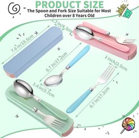 img 3 attached to Safe and Convenient 3 Sets Toddler Utensils with Stainless Steel Fork and Spoon Set, Silicone Round Handle, and Travel Cases