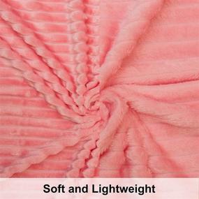 img 3 attached to 🍼 NTBAY Flannel Fuzzy Toddler Blanket - Reversible Stripes Design - Pink | 30 x 40 Inches - Fluffy, Warm, Lightweight, and Plush Baby Blanket