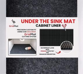 img 4 attached to ➡️ Premium Thick Under Sink Mat Cabinet Liner - GridMat, Custom Fit with Exclusive Cutting System, Waterproof, Ultimate Absorption, for Kitchen/Bathroom/Laundry - Charcoal, 24x34 Inches