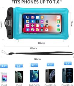 img 2 attached to 📱 PSHYX TPU Waterproof Cell Phone Pouch Floating, Dry Bag for Phone, Universal Waterproof Phone Case with Arm Band and Lanyard for iPhone 12 11 Pro Max xr 8Plus Samsung Galaxy S20 S20+" (Light Blue, 2Pack) - Enhanced SEO-ready Product Title