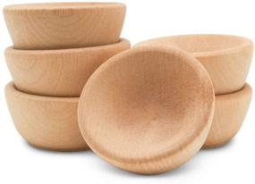 img 4 attached to 🔘 Set of 12 Unfinished 2-1/2 inch Wooden Craft Bowls - Perfect for Crafts, Sorting, Artisan Boards, Spice/Nuts/Condiment Bowls - by Woodpeckers