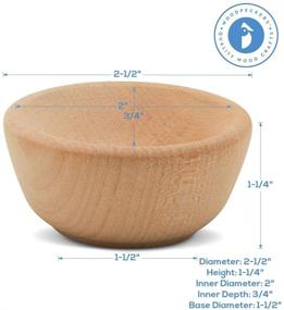 img 3 attached to 🔘 Set of 12 Unfinished 2-1/2 inch Wooden Craft Bowls - Perfect for Crafts, Sorting, Artisan Boards, Spice/Nuts/Condiment Bowls - by Woodpeckers
