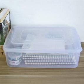 img 2 attached to 🗂️ Organize with Utiao Clear Plastic Bin with Lid: 11 Quart Container Bins, 2 Packs