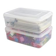 🗂️ organize with utiao clear plastic bin with lid: 11 quart container bins, 2 packs logo