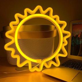 img 3 attached to 🌞 Sun Neon Signs: USB/Battery Operated Neon LED Night Light for Home Bedroom Bar/Christmas/Wedding/Birthday Party Decor