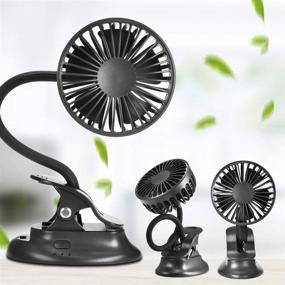 img 1 attached to 🔌 Multi-Functional Desk Fan: Clip on, USB/Battery Operated, with Emergency Power Bank - Rechargeable, Flexible Neck, 3 Speeds - Ideal for Beach, Car, Camping, Dorm, Bed, Office - Black