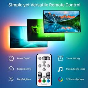 img 2 attached to 📺 Govee TV LED Backlight - RGB LED Lights with Remote, Music Sync - 10ft TV Lights for 46-60 inch TVs, 32 Colors & Multiple Scene Modes - USB Powered