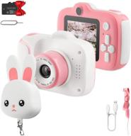 📸 etpark kids camera for girls toys 1080p hd dual lens, toddler toys video recorder 2 inch, children digital cameras birthday for age 3-10 year girls boys with 32gb sd card - pink logo