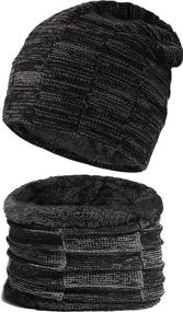 img 4 attached to 🧣 Warm Knit Beanie Hat and Scarf Set: IYEBRAO 2-Piece Winter Accessories for Men & Women