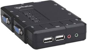 img 3 attached to Enhanced MANHATTAN 4 Port KVM Switch – USB Support with Audio & Microphone Functionality – Optimize Multimedia System Management on Computer & PC – Model 151269