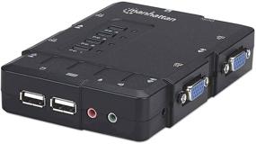 img 4 attached to Enhanced MANHATTAN 4 Port KVM Switch – USB Support with Audio & Microphone Functionality – Optimize Multimedia System Management on Computer & PC – Model 151269