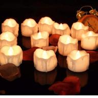 🕯️ 12pcs battery-operated flickering flameless led timer candles - 6 hours on, 18 hours off - halloween, thanksgiving, christmas, wedding décor - warm white логотип