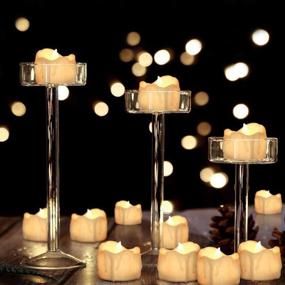 img 1 attached to 🕯️ 12pcs Battery-Operated Flickering Flameless LED Timer Candles - 6 Hours On, 18 Hours Off - Halloween, Thanksgiving, Christmas, Wedding Décor - Warm White