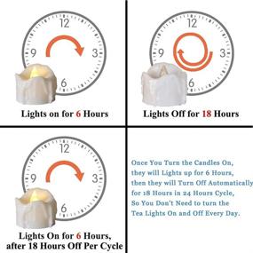 img 2 attached to 🕯️ 12pcs Battery-Operated Flickering Flameless LED Timer Candles - 6 Hours On, 18 Hours Off - Halloween, Thanksgiving, Christmas, Wedding Décor - Warm White