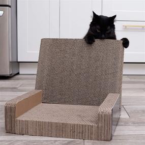 img 3 attached to 🐱 PURRFECT POUCH Premium Cat Lounger and Scratcher Toy with Extra Thick Corrugated Cardboard, Reversible for Double the Scratching - Includes Catnip