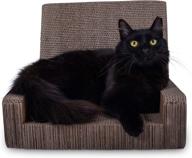 🐱 purrfect pouch premium cat lounger and scratcher toy with extra thick corrugated cardboard, reversible for double the scratching - includes catnip logo