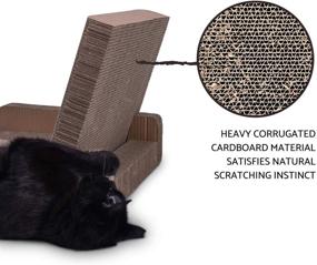 img 2 attached to 🐱 PURRFECT POUCH Premium Cat Lounger and Scratcher Toy with Extra Thick Corrugated Cardboard, Reversible for Double the Scratching - Includes Catnip