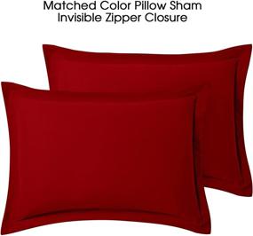 img 1 attached to 🛏️ Превосходный набор одеял для размера Queen - реверсивное красно-черное постельное белье - 3-х предметный набор микрофибры, промытый для кровати, с 2 подушками-наволочками