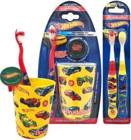 img 3 attached to 🦷 Счастливое чистящее время: Премиальный набор детской зубной щетки с максимально мягкими щетинками, ручной щеткой, крышкой-защитой, раструбным стаканчиком, дополнительными щетками.
