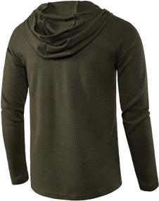 img 1 attached to DELCARINO Men's Lightweight Waffle Knit Sweatshirt Pullover in Shirts for Better SEO