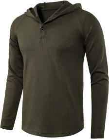 img 2 attached to DELCARINO Men's Lightweight Waffle Knit Sweatshirt Pullover in Shirts for Better SEO