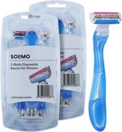 💁 solimo women's 3-blade disposable razors - 6 count (2 packs of 3) by amazon brand logo