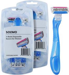 img 4 attached to 💁 Solimo Women's 3-Blade Disposable Razors - 6 Count (2 Packs of 3) by Amazon Brand