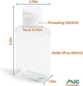 img 3 attached to MHO Containers - Refillable Flip-Top Bottles (2oz/60ml) - Clear, BPA-Free & Paraben-Free - Set of 6