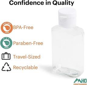 img 1 attached to MHO Containers - Refillable Flip-Top Bottles (2oz/60ml) - Clear, BPA-Free & Paraben-Free - Set of 6