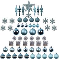 🎄 sunnyglade 60ct blue shatterproof christmas tree ball ornaments set - bling-bling hanging decorations for xmas tree holiday wedding party - hand-held gift package included logo