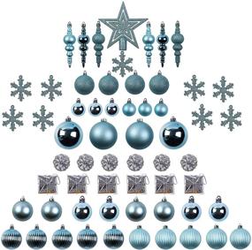 img 4 attached to 🎄 Sunnyglade 60ct Blue Shatterproof Christmas Tree Ball Ornaments Set - Bling-Bling Hanging Decorations for Xmas Tree Holiday Wedding Party - Hand-held Gift Package Included