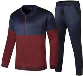 img 3 attached to 👕 Tebreux Tracksuit Sweatsuit Sweatpants: Ultimate Men's Clothing with Full Zip Feature
