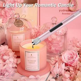 img 3 attached to 🕯️ USB Rechargeable Candle Lighter, Windproof Electric Lighter with Arc Flameless Plasma, Long Stick Design with Rope and Ring, Butane-Free, Ideal for Candle, BBQ, Camping, Kitchen Stove - Pink